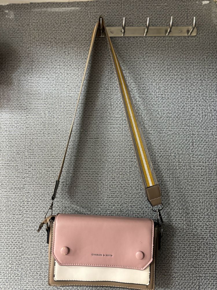A Pink& Brown Sling Bag