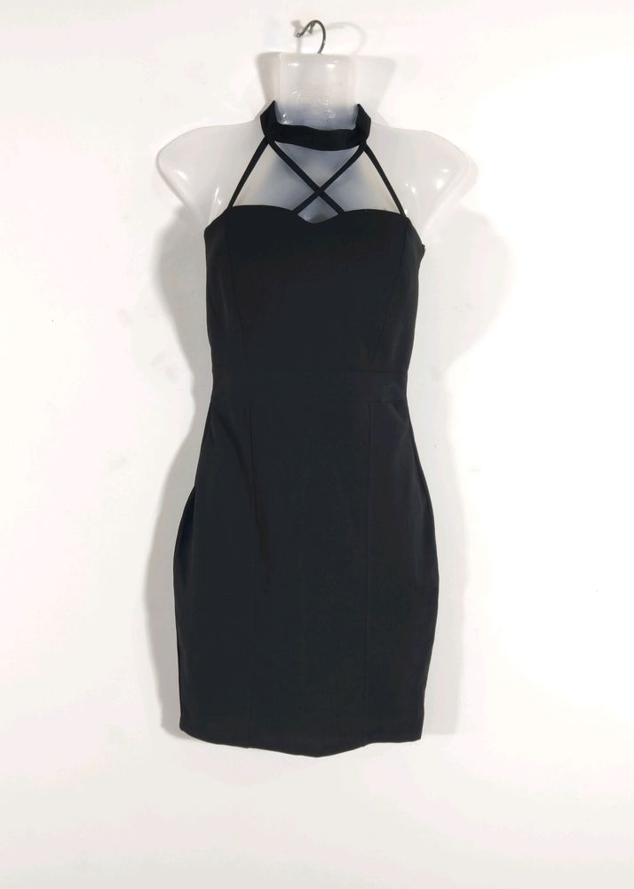 Black Plain Casual Dress (Women)