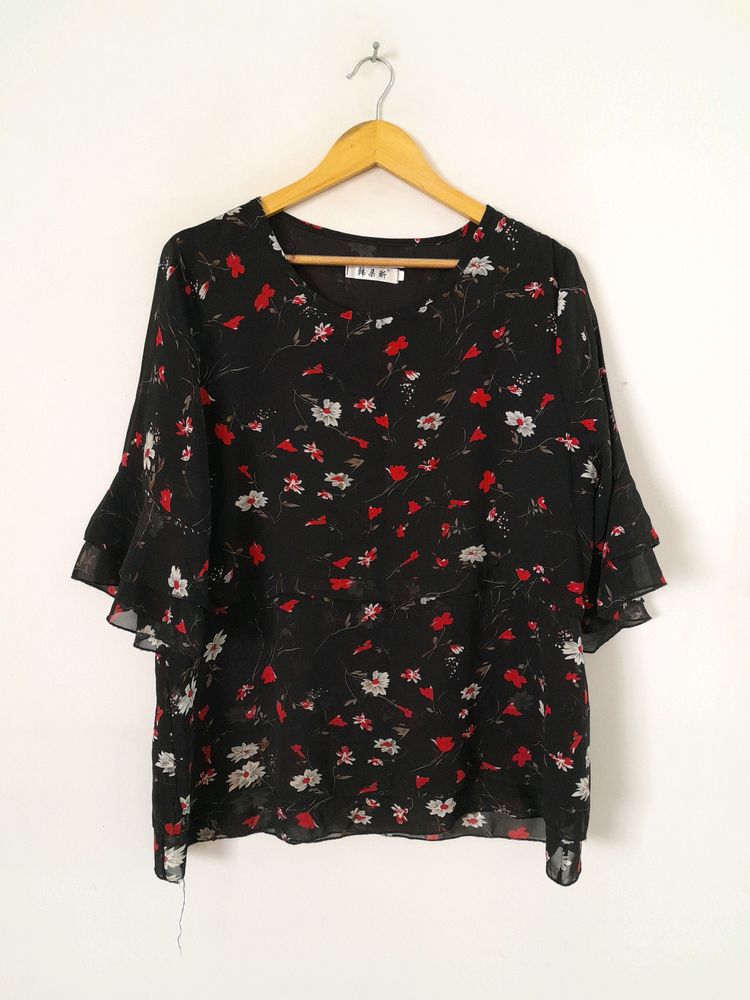 Black Printed Top (Women's)