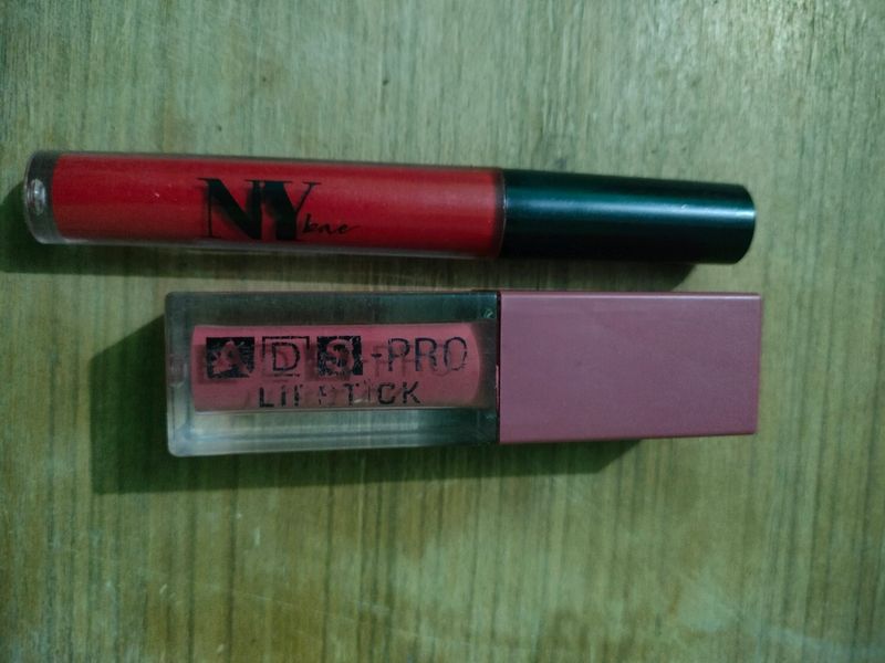 Red And Nude Mate Lipstick