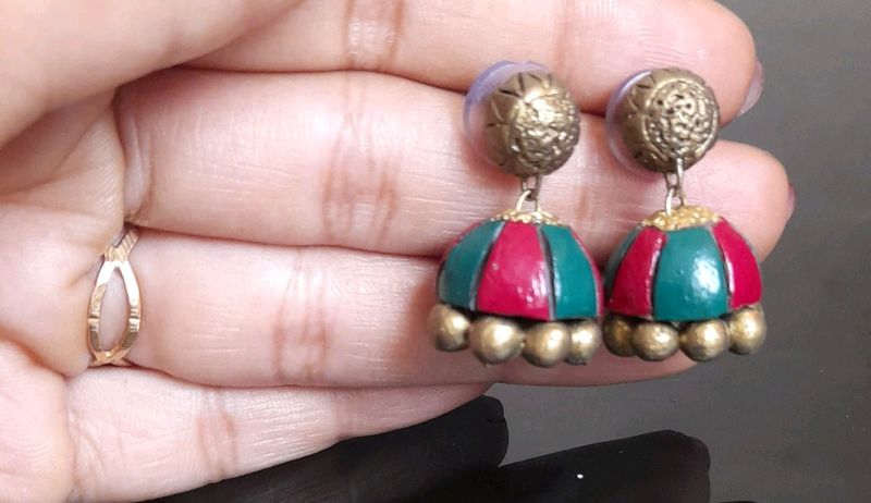 Teracotta Jhumka Earrings