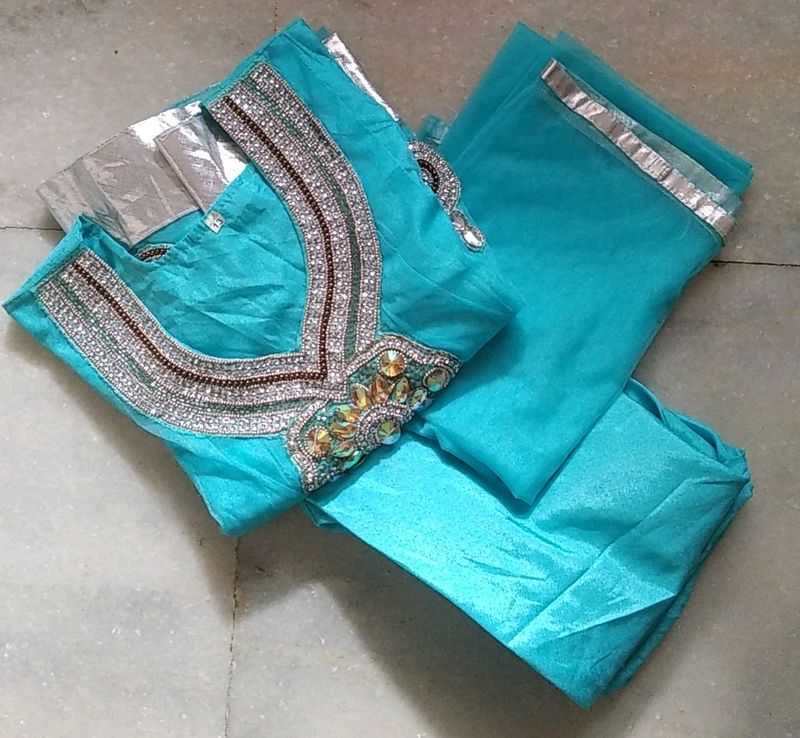 Blue Anaarkali Dress