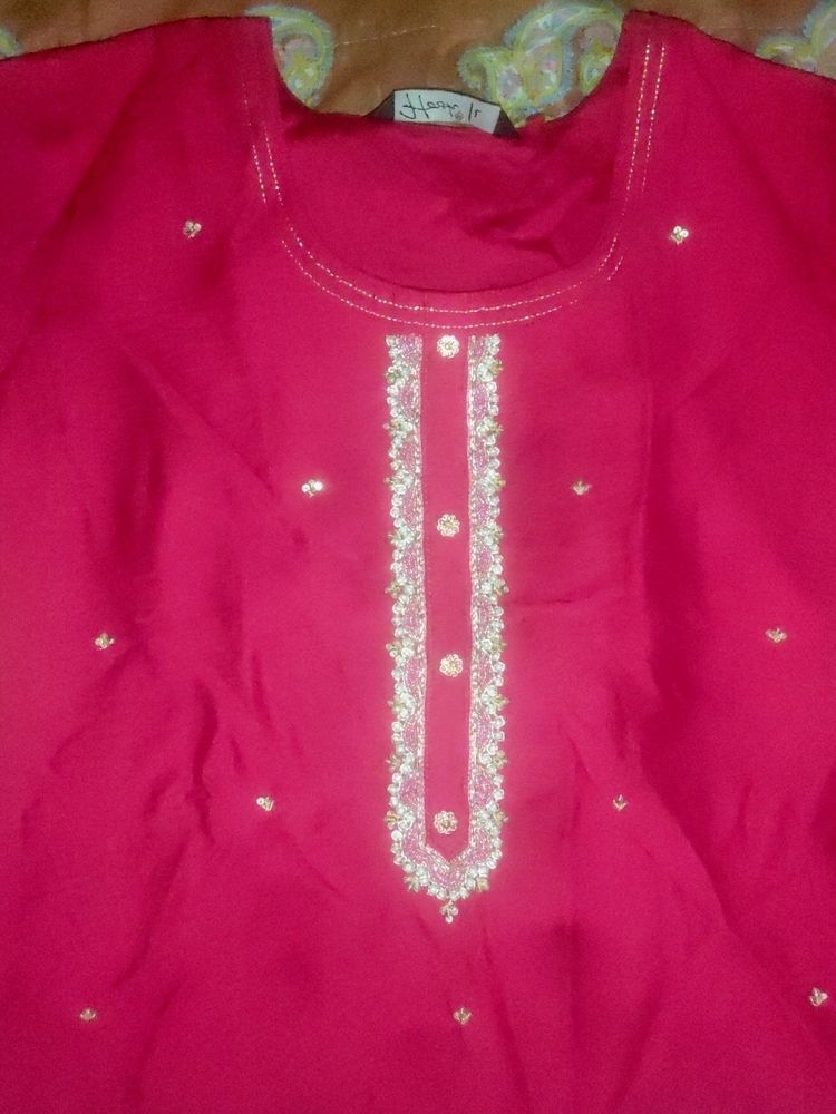 Rose Colour Party Wear Kurti