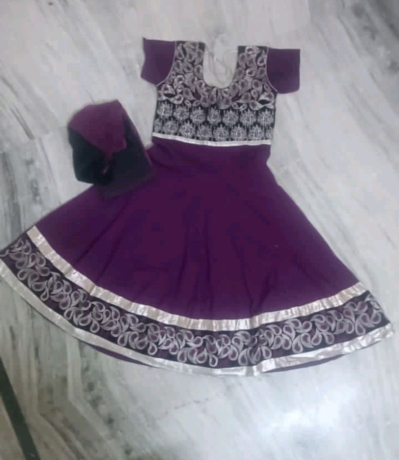 Like New Dark Purple Colour Long Frock.