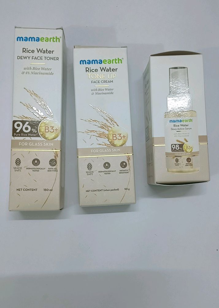 Mamaearth Rice Serum+ Toner+ Face cream