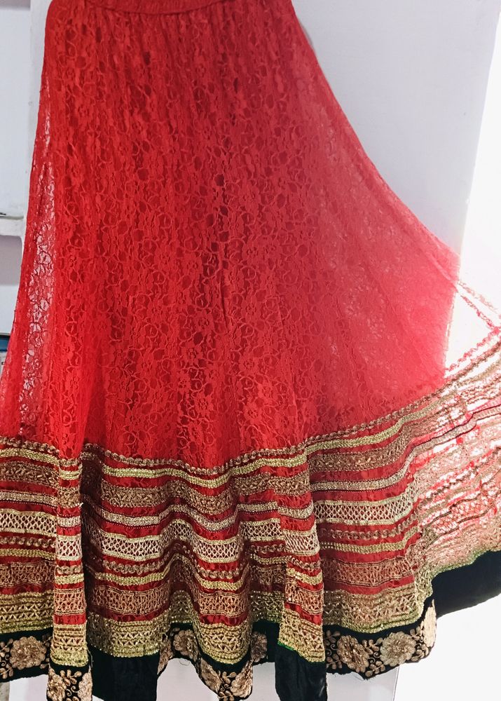 Red Ethnic Skirt