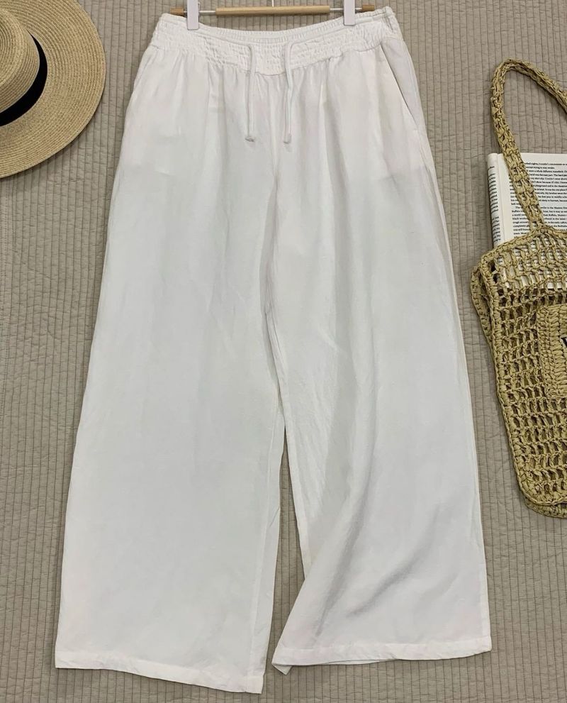 White Linen Pants With Pockets