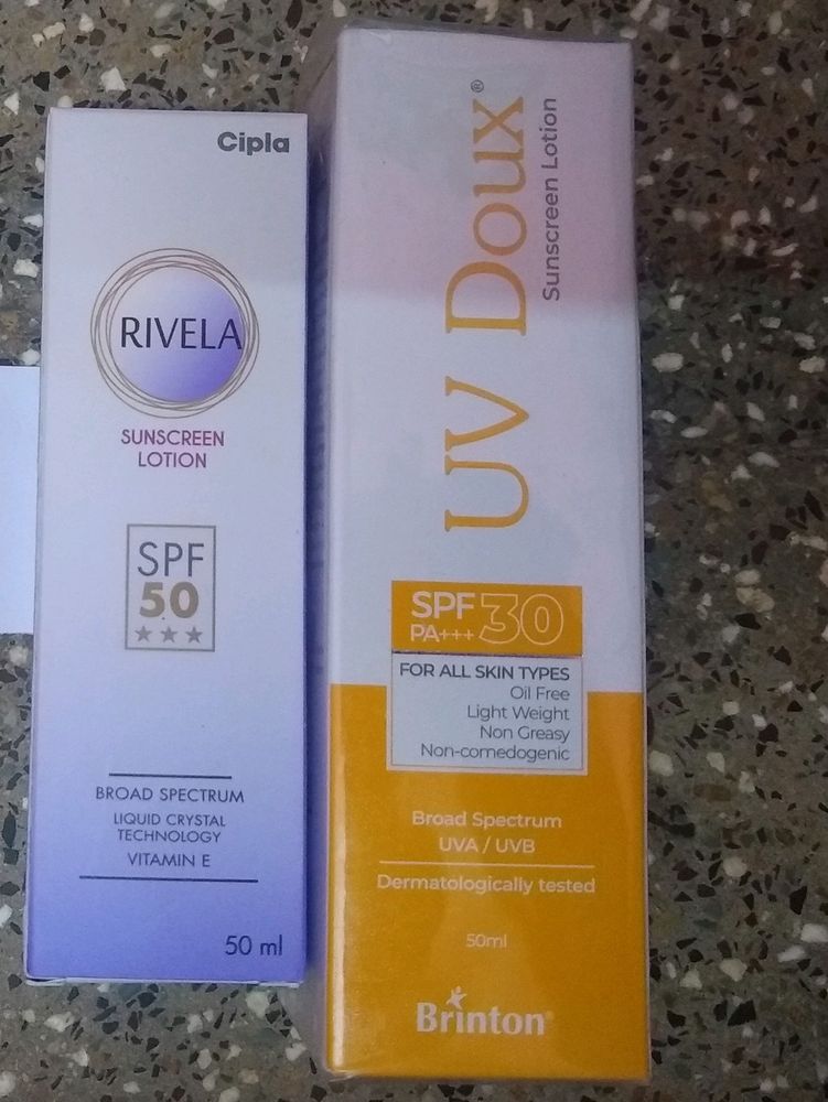 UV Doux Sunscreen Lotion & Rivela Sunscree