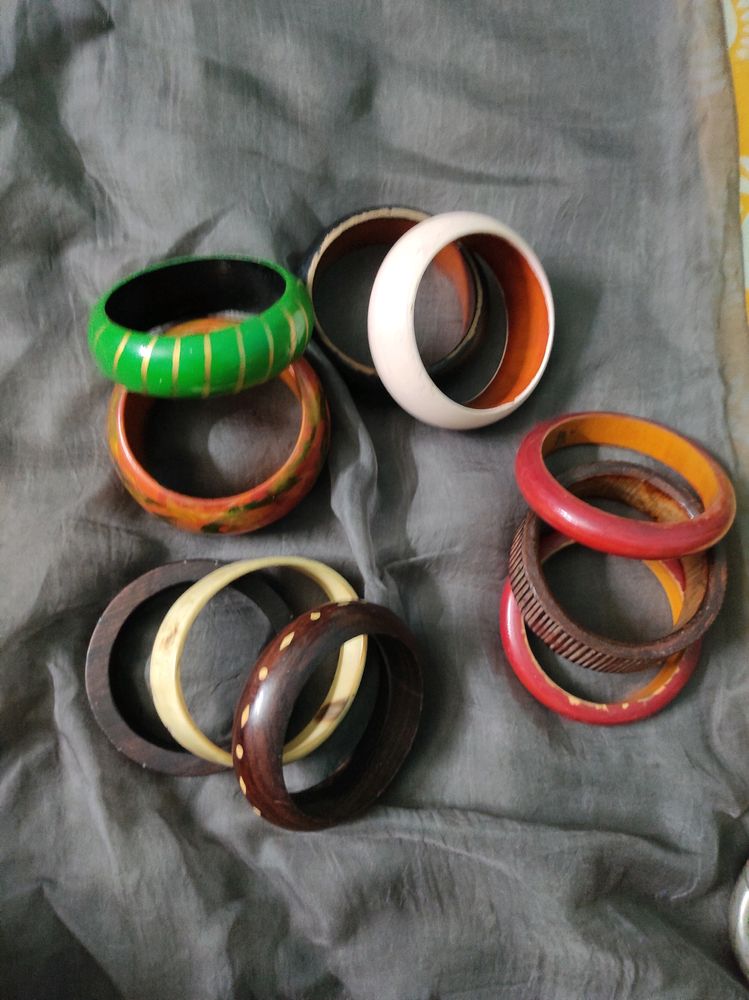 Assorted Colorful Wooden Bangles