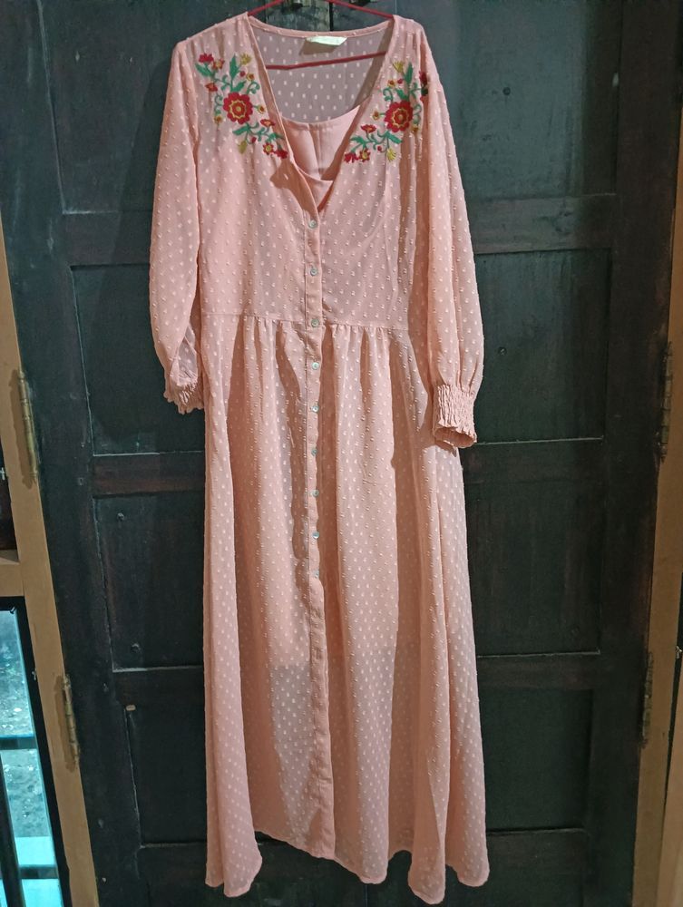 Peach Maxi Dress Or Long Dress