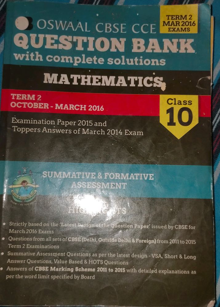 Oswaal CBSE CCE Question Bank For 10th Mathamatics