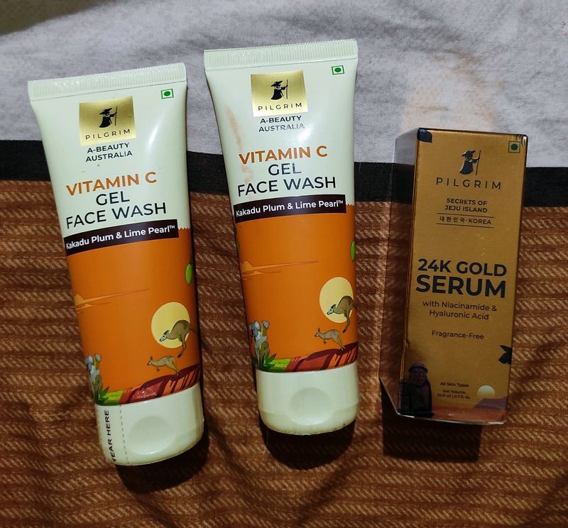 Pack Of 3 😍Pilgrim Face Wash And Serum Combo..😍