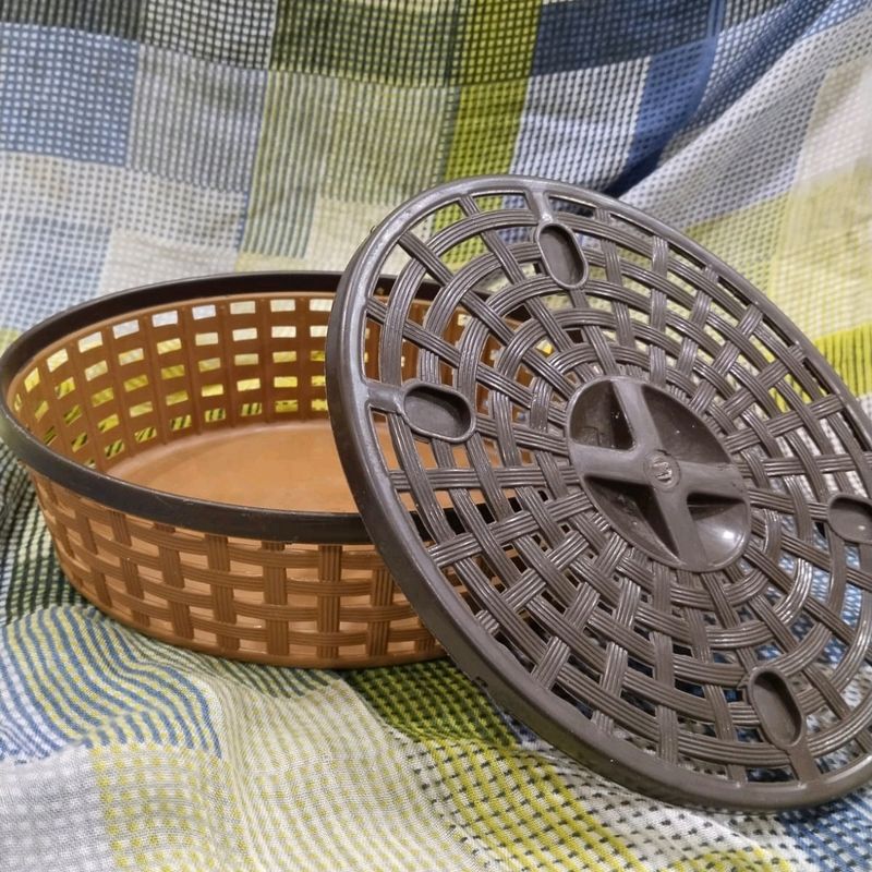 Brown Basket With Lid