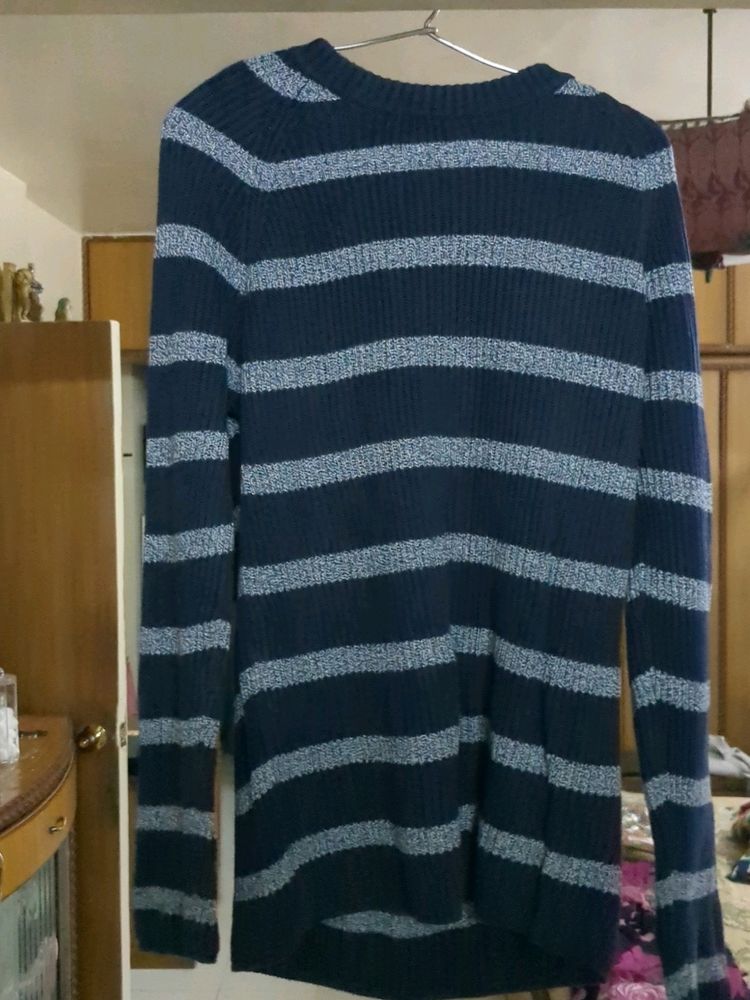 Zara Original Blue Stripped Sweater, Thick Fabric