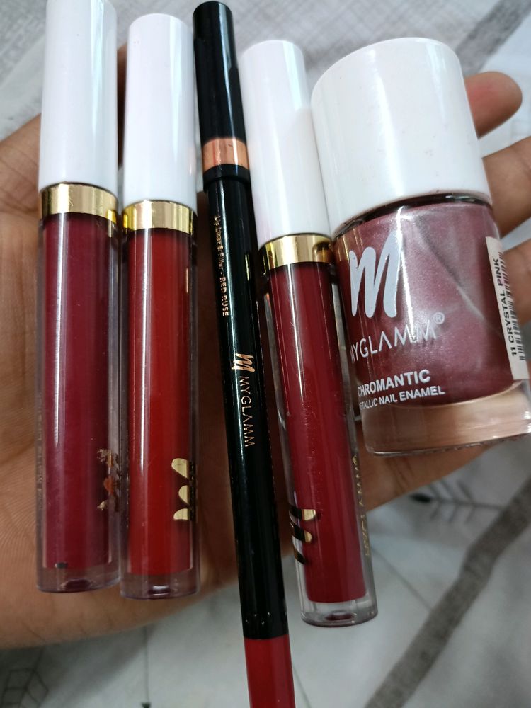 3Lipstick,1Lipliner,1nailpant From Myglamm