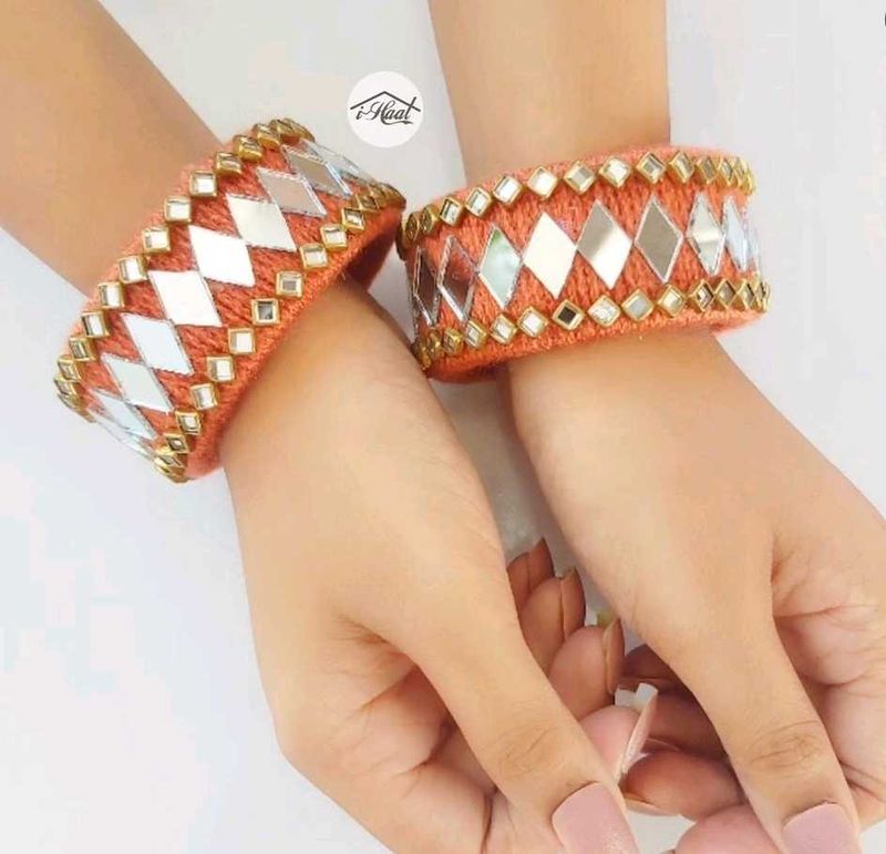 Mirror Work Bangles 🧡