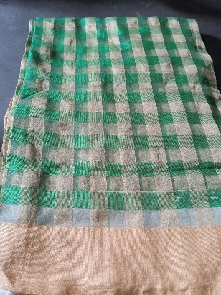 Georgette Green Saree