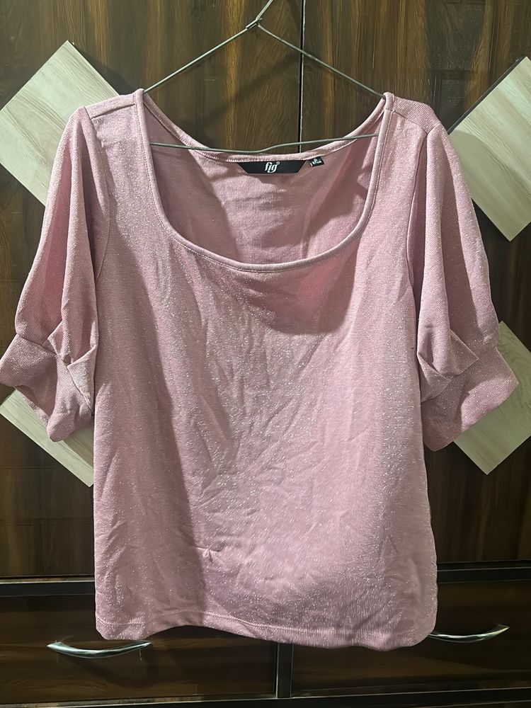 Shiny Pink Top With Freebie Of Your Choice