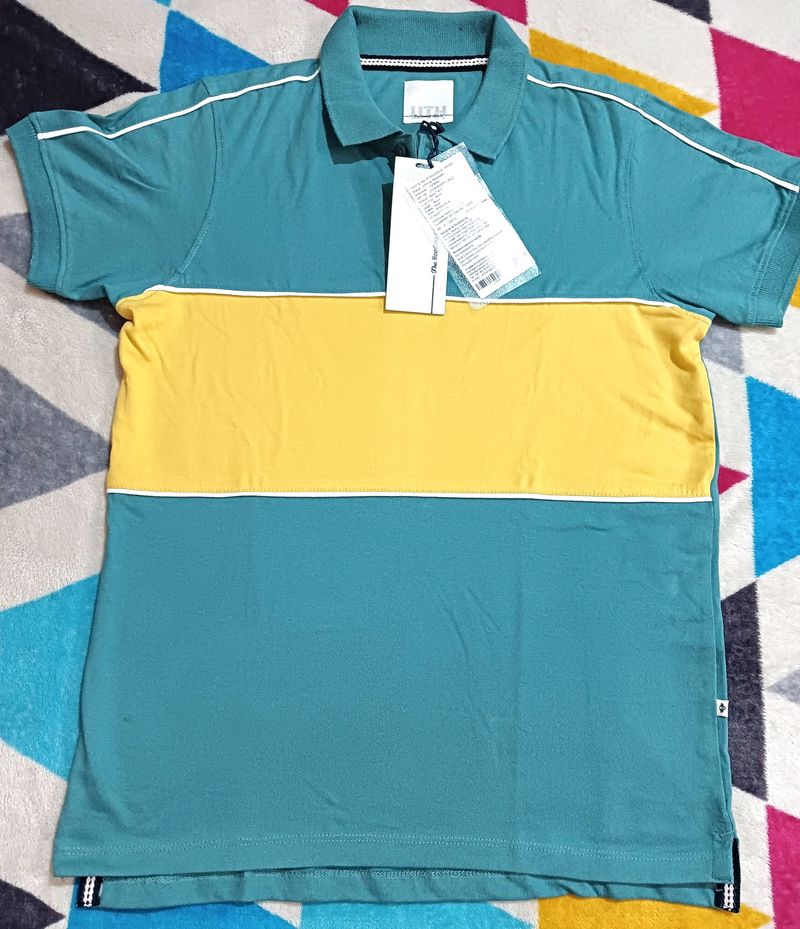 Teen Boys Green & Yellow Polo T-shirt