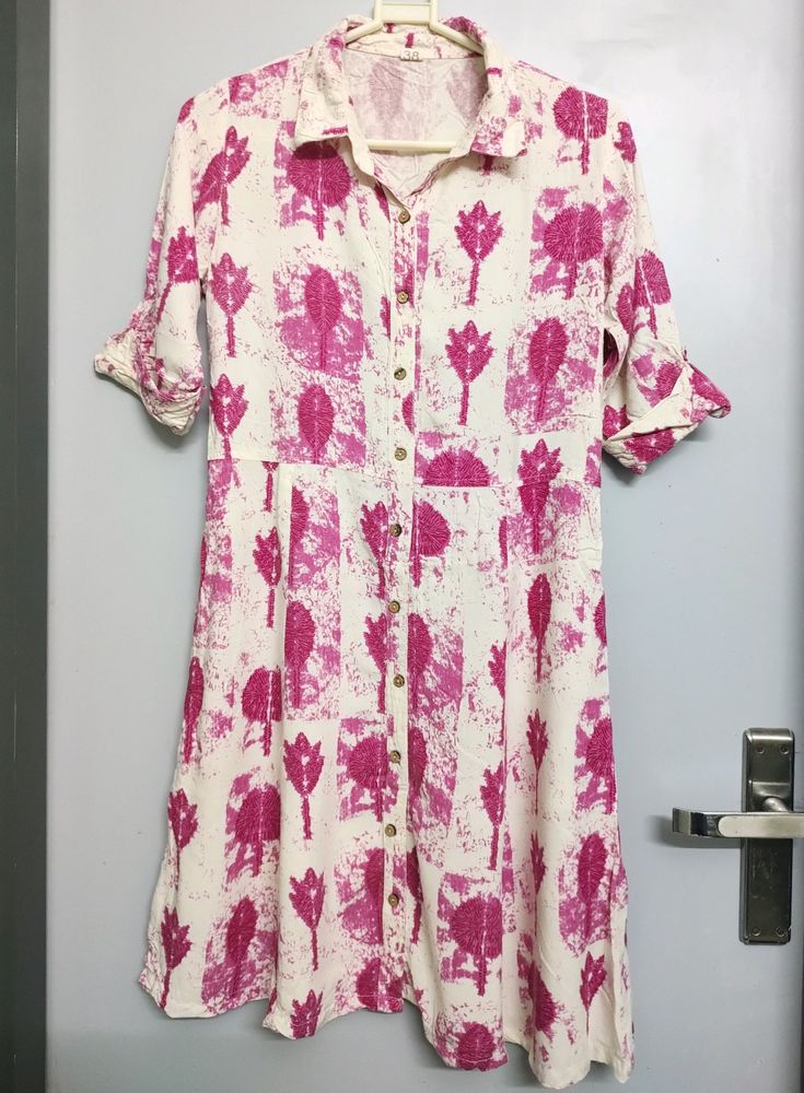 Floral Tie-Dye Frock Style Kurti