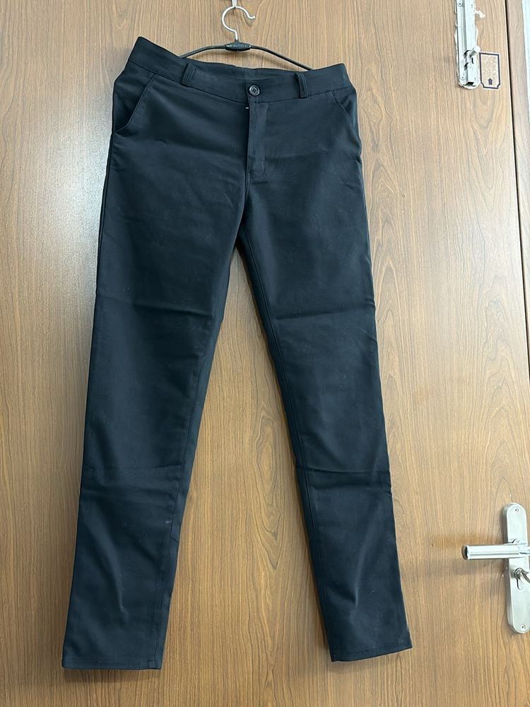 Black Formal Trousers Ankle Length