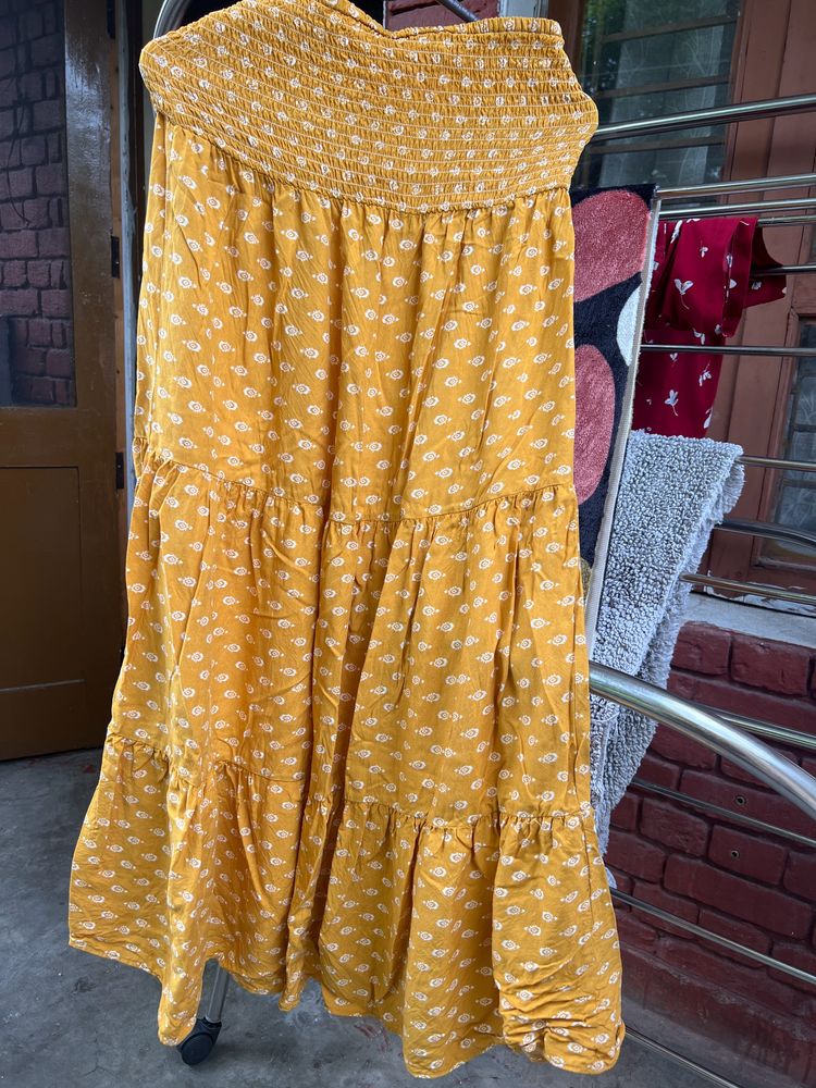 Pure Cotton Cute Yellow Skirt