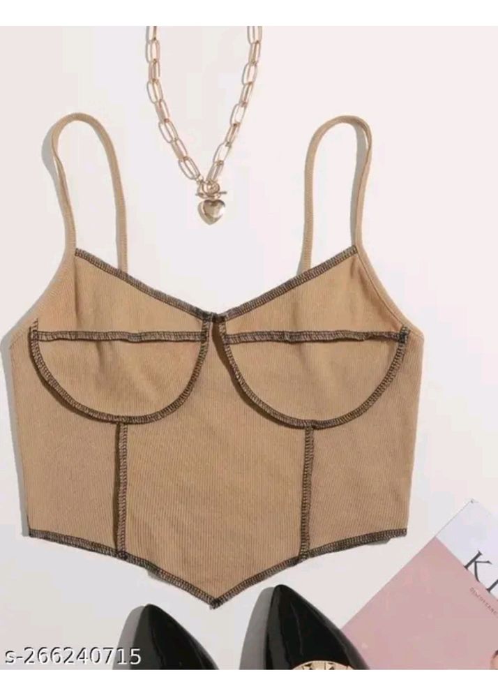 Beige Corset Shaped Top