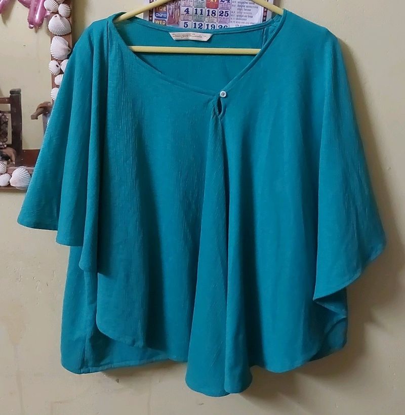 Sea Green Cape Top 💚