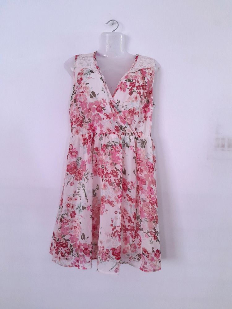 Pink Printed Dress (Women's)