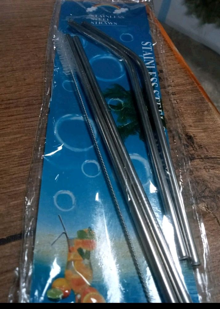 Stainless Steel Reusable Straws With Brush