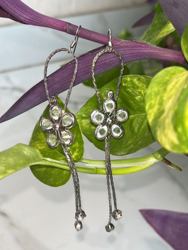 Diamond Cut Flower Earrings