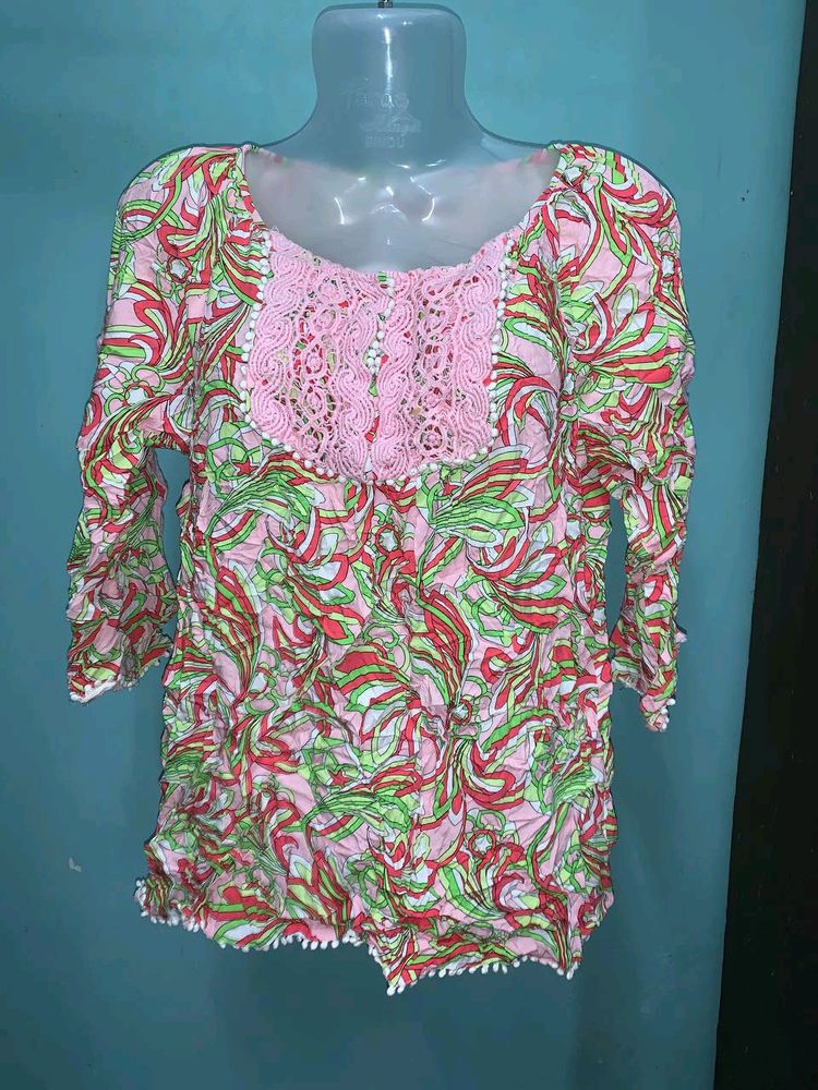 Multicolor top with embroidery for Girls/Women