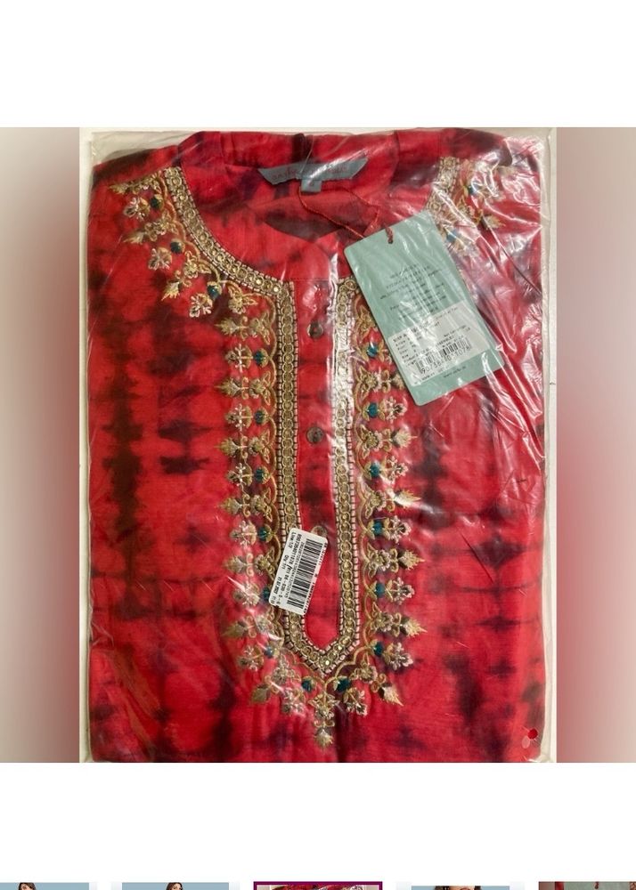 Aarke Ritu KumarTie-&-Dye Straight Kurta with Pant