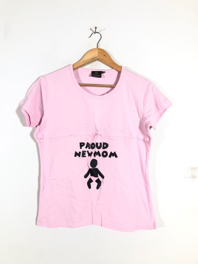 Pink Printed Maternity T-Shirt (Women’s)