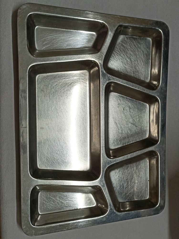 One Big Size Thali With 6 Compartments