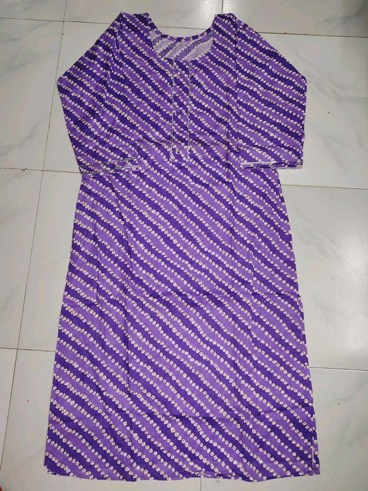 Lavender Printed Kurti