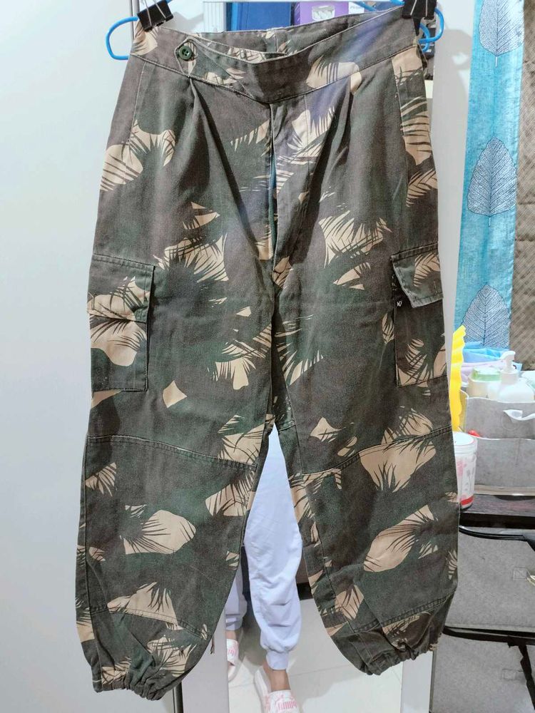 Military Print Cargo Pants