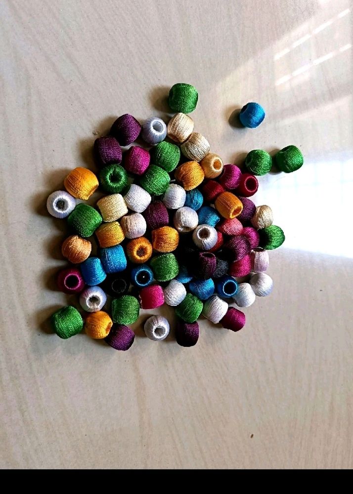 50 Silk Thread Beads