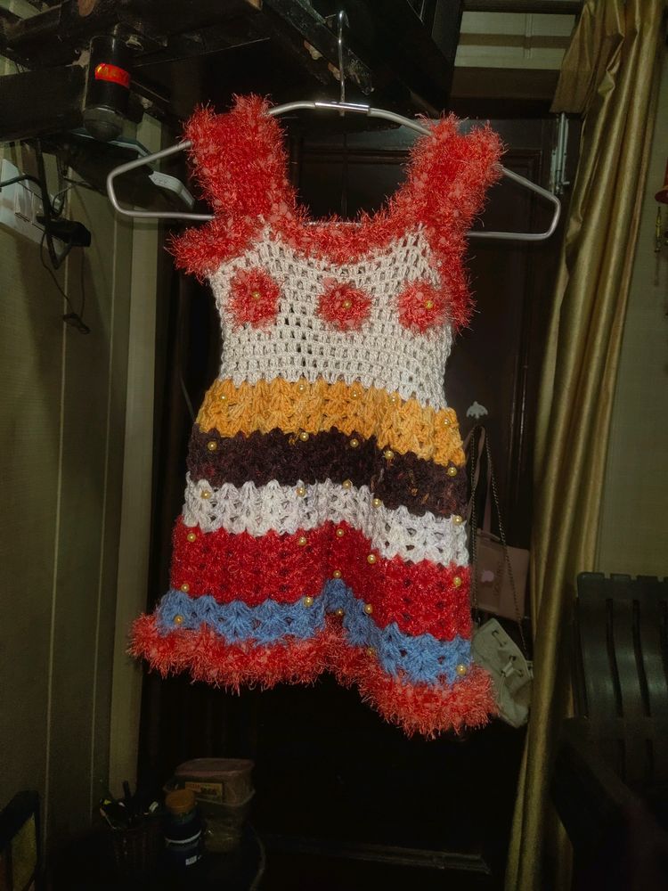 Handmade Wool kids Gown Dress