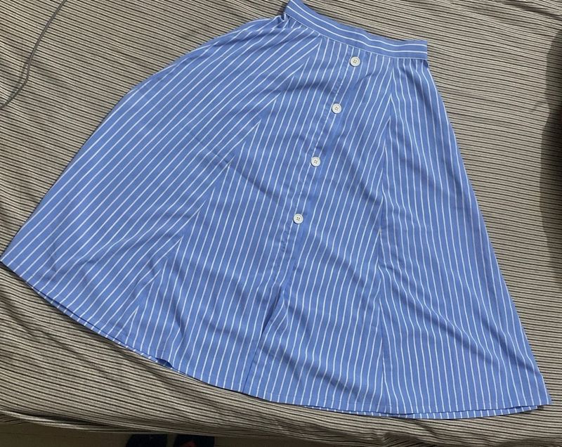 Sky Blue White Lining New Skirt