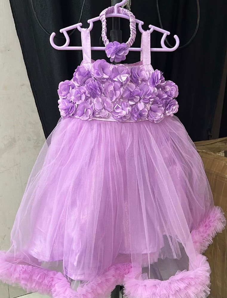 Beautiful Toddler Partywear Dress With Hairband💜