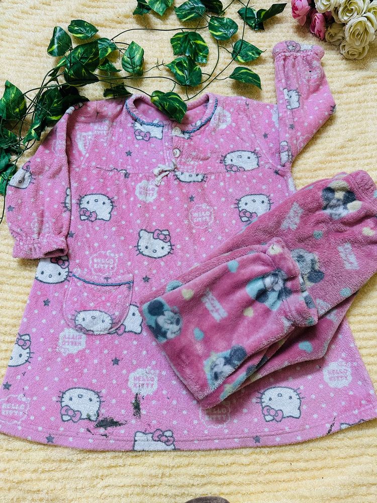 Combo baby girl, hello Kitty night suit