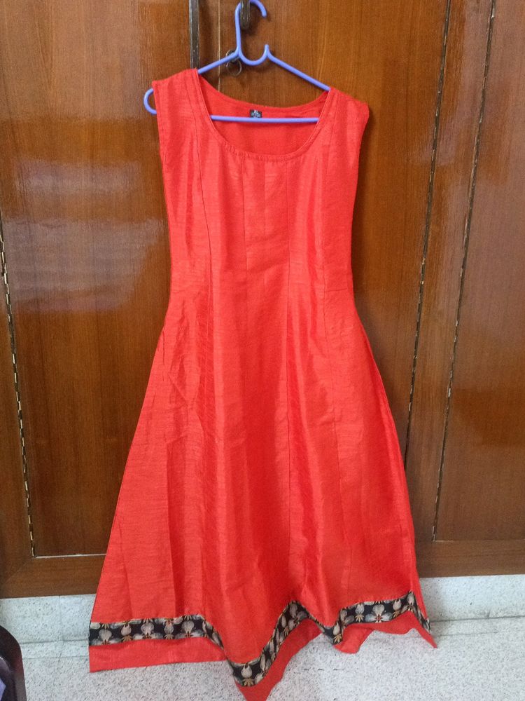 Beautiful orange Anarkali Kurta