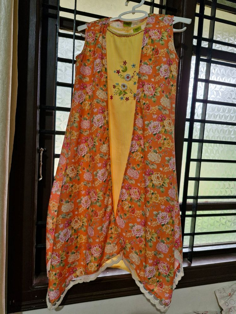 Orange/yellow Dress 13-14y