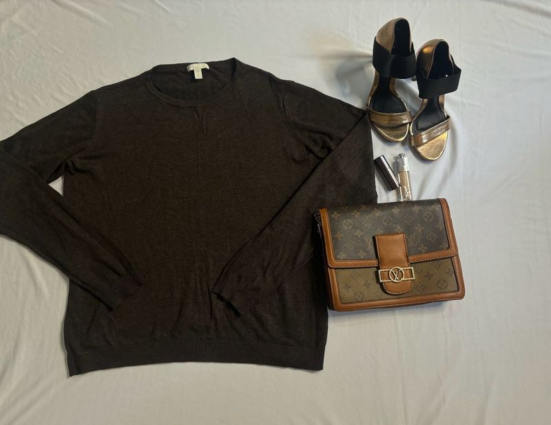 H&M Winter Coffee Brown Colour Top