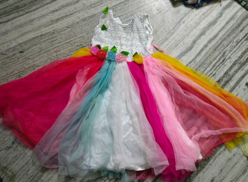 Rainbow Frock For Girls 299