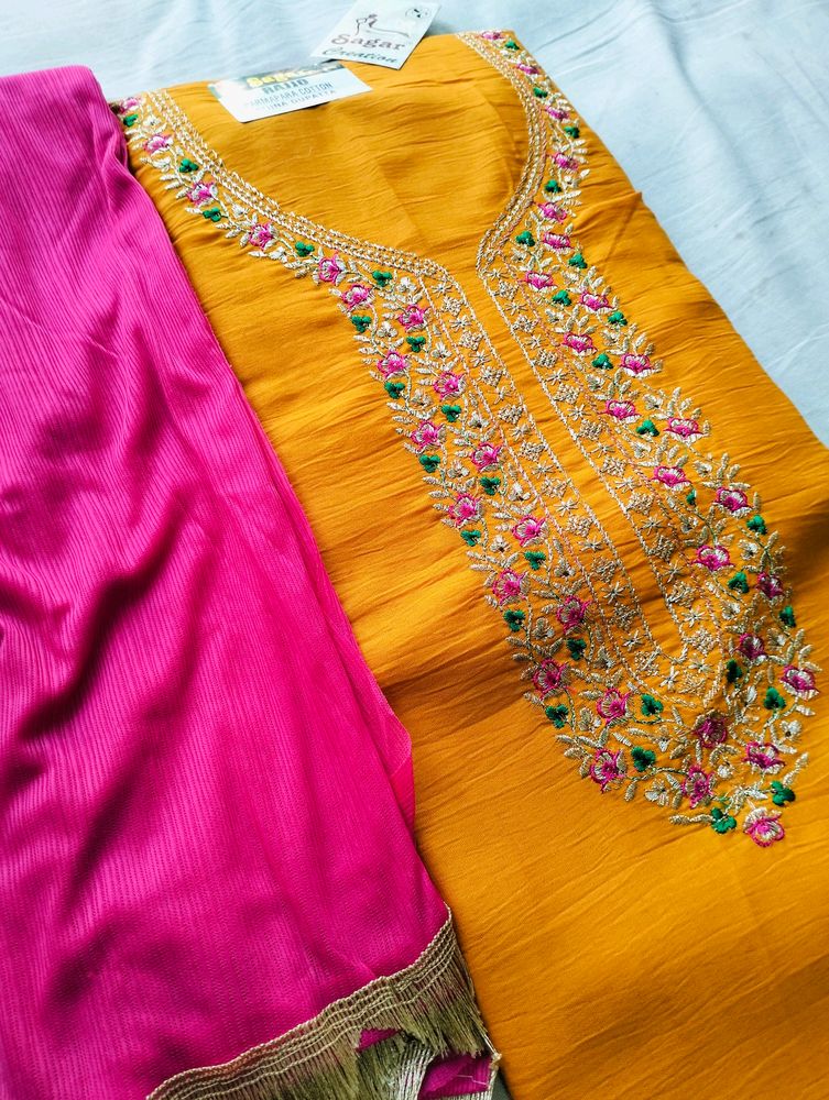 Cotton Blend Suit with Dupatta