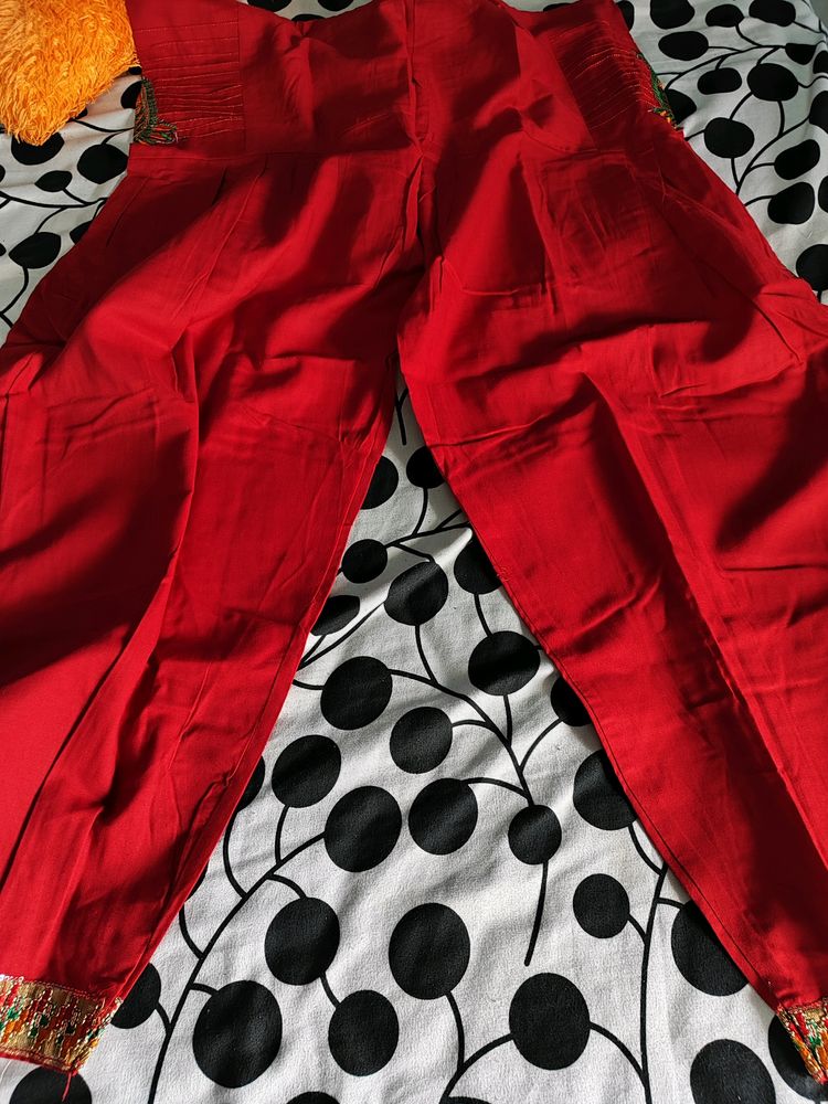 New Price!!Dark Red Cotton Pant Free Size (Only Pa