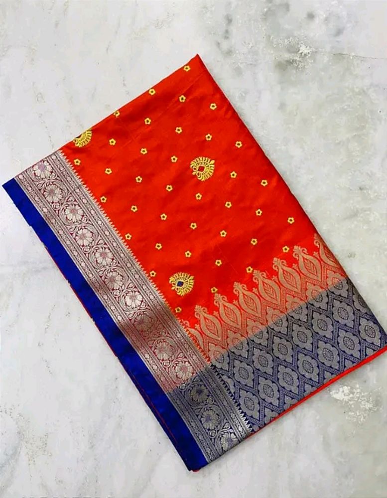 Banarasi Satin Silk Saree With Embroidery Work