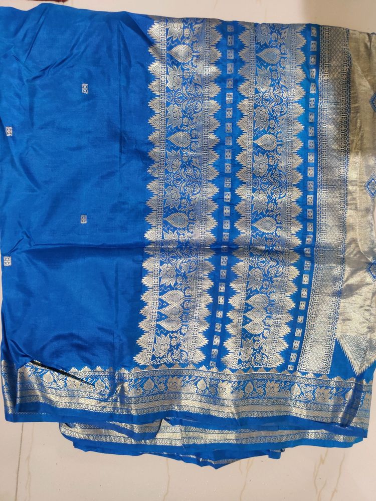 Blue Silk saree